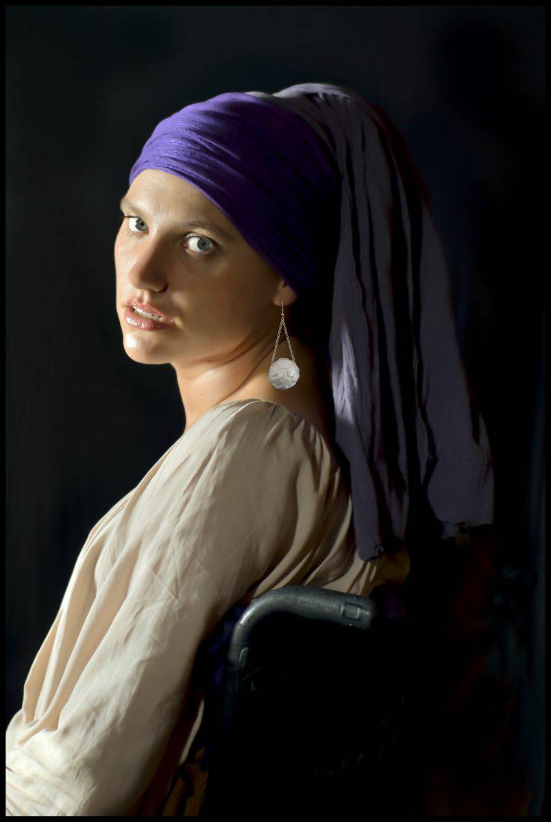 Self Portrait - Girl with a Pearl Earring after Vermeer.